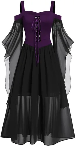 Vista 5 de ATOYSOY Vestido de corsé renacentista para mujer, vestido gótico de talla grande, vestidos de princesa victoriana, disfraz medieval, disfraces