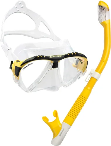 Vista 6 de Cressi Juego de esnórquel para adultos Máscara y snorkel Máscara de silicona cómoda de primera calidad Snorkel superior seco Diseñado