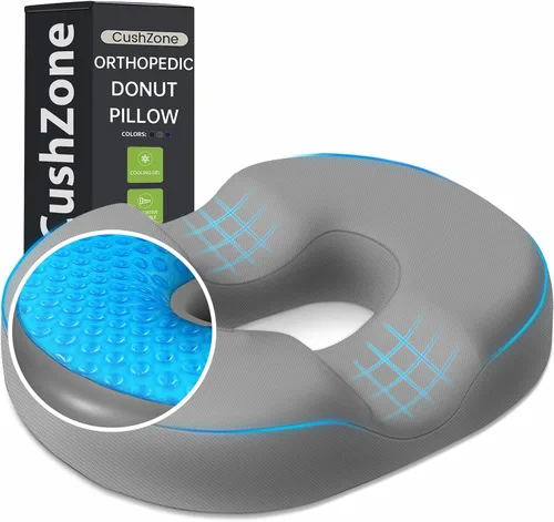 Vista 19 de CushZone Almohada Cojín de Asiento en Forma de Dona - Almohada de Piso de Gel Refrescante, Cojín de Piso de Espuma Viscoelástica para Oficina