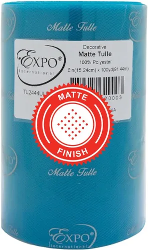 Vista 16 de Expo International Tul mate decorativo, rollo/carrete de 6 x 100 yardas, tela de tul de poliéster ligera para tutús, disfraces y decoraciones