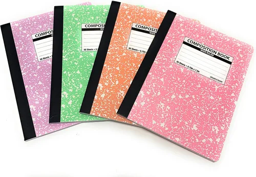 Vista 5 de Mintra Office Libros de composición – Tapa flexible resistente (1 paquete, mármol negro Comp – rayado universitario)