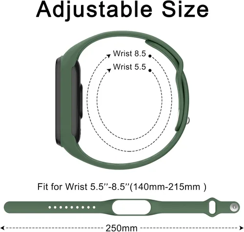 Vista 3 de AK Pulseras de silicona – Bandas suaves paquete de 3 para Xiaomi Mi Band 5, Mi Band 6, Amazfit Band 5 y Band 6 – Correa deportiva para mujeres