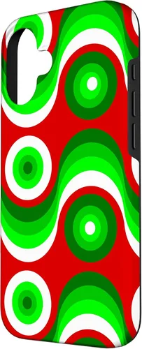 Vista 2 de iPhone 16 ugly christmas mod groovy red green 1960s 1970 retro vintage Case