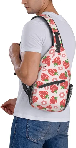 Vista 6 de Bolso bandolera para mujeres y hombres, mochila de viaje para senderismo, bolsa cruzada para el hombro, bolsa de pecho, casual, mochila deportiva