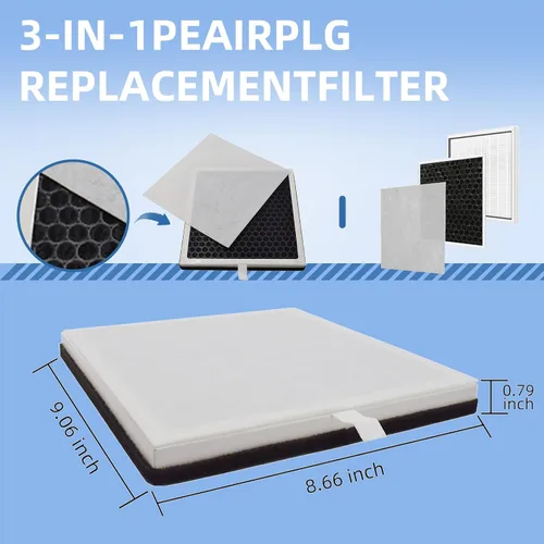 Vista 6 de Filtro de aire de repuesto PureZone 3 en 1: compatible con purificador de aire PureZone Pure Enrichment - Parte # PEAIRFIL - Filtro eficiente de 3