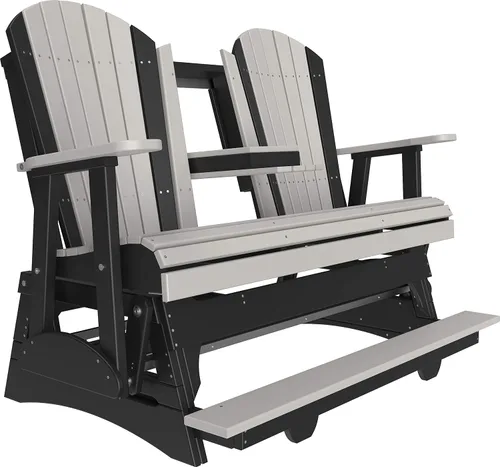 Vista 23 de LuxCraft Adirondack Balcony Glider - 5 pies con consola desplegable (Aruba en negro)