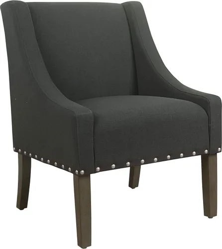 Vista 15 de HomePop Swoop - Silla de sala de estar con apoyabrazos, terciopelo gris