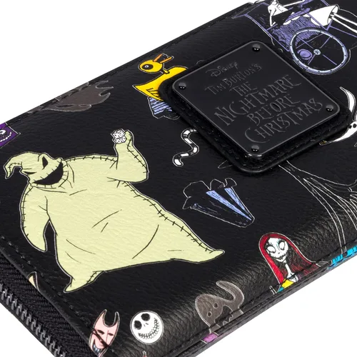 Vista 7 de Loungefly Disney The Nightmare Before Christmas - Cartera estilo acordeón y cremallera alrededor