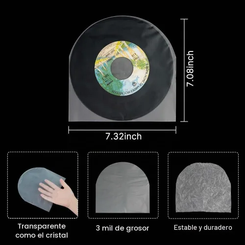 Vista 4 de 7 pulgadas vinilo disco interior mangas 50PCS plástico antiestático fondo