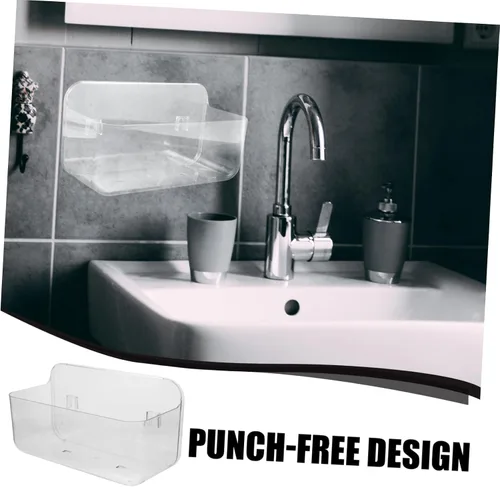 Vista 5 de SMASOLO Organizador de inodoro montado en la pared para baño, cocina, artículos diversos con diseño fácil de instalar, estante multifuncional
