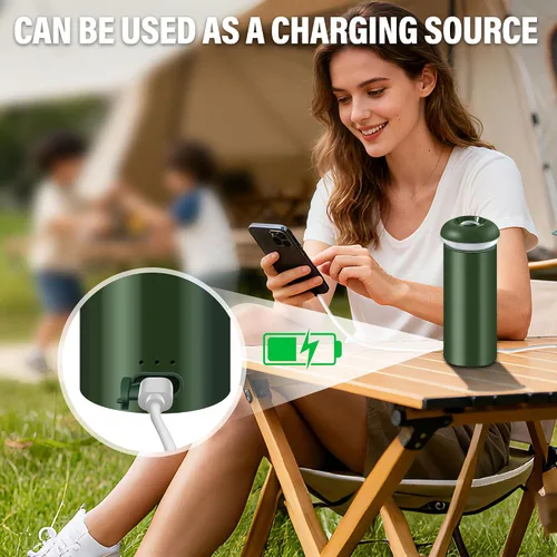 Vista 3 de Luces telescópicas para acampar, linterna magnética plegable, luz de campamento portátil regulable alimentada por USB, 2 modos de iluminación