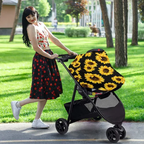 Vista 8 de Fundas de asiento de automóvil para bebé, cubierta de toldo para asiento de automóvil, cubierta de lactancia, bufanda de lactancia para bebés