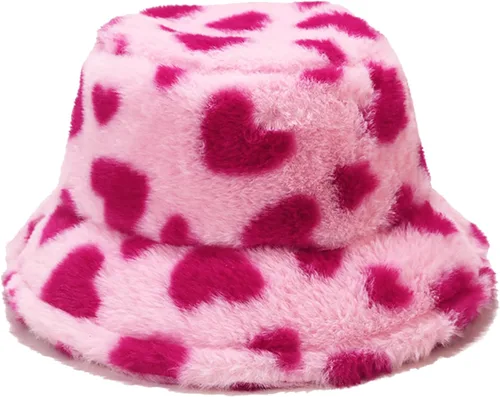Vista 31 de Sombrero de cubo esponjoso de invierno mullido de piel peluda sombreros de pescador de piel sintética de felpa sombrero cálido para mujer
