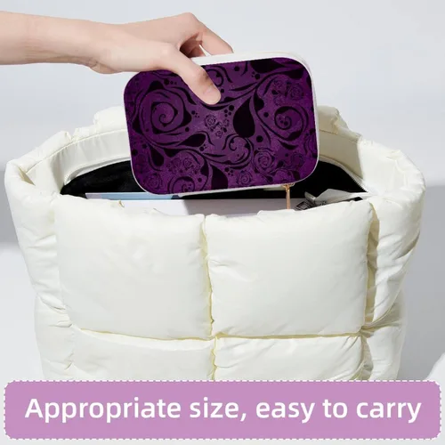 Vista 4 de Double Layer Portable Travel Mini Jewelry Case Display Storage Holder Boxes beautiful yellow floral flower roses