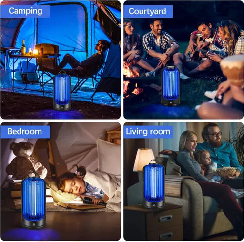Vista 7 de Bug Zapper 2000V de alta potencia con luz UV eléctrica matamosquitos impermeable lámpara de control de insectos voladores emisores de luz