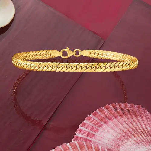 Vista 3 de Ross-Simons Pulsera italiana de oro de 14 quilates con eslabones cubanos