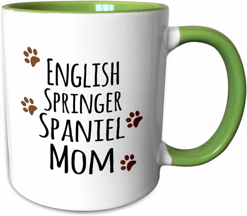 Vista 10 de 3dRose English Springer Spaniel Dog Mom - Taza de 11 onzas, color negro