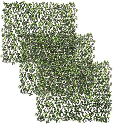 Vista 9 de ECOOPTS Valla de privacidad de hiedra artificial de hoja de rosa expandible para patio trasero, balcón, exterior e interior, 1 paquete