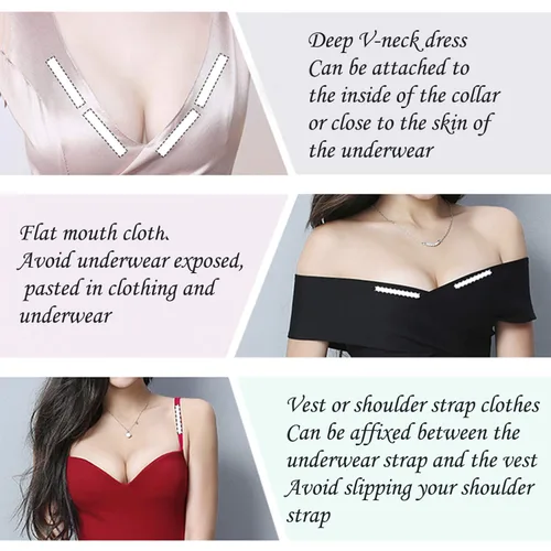 Vista 7 de Cinta corporal de doble cara para ropa a piel, cinta de vestir con dispensador de 16.4 pies, transparente