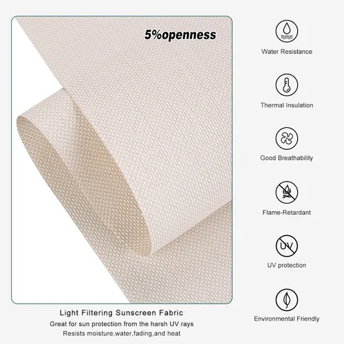 Vista 3 de Changshade Persianas enrollables solares inalámbricas para ventanas, persianas enrollables personalizadas con 5 % de apertura, filtro de luz