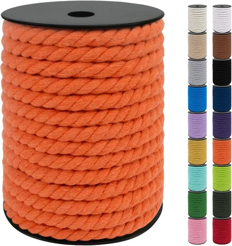 Vista 19 de JeogYong Cordón de algodón de 10mm, 22.86 metros de cuerda natural para macramé, hilo de 3 hebras torcido, cuerda para macramé para manualidades