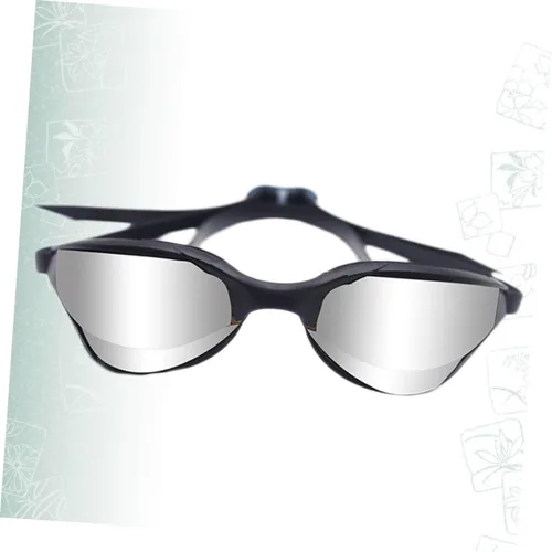 Vista 3 de BESTonZON Professional Swim Goggles Anti-fog Wide View Swimming Glasses Silver Mirror Coating Black Frame Adult Swimming Equipment for Men and Women