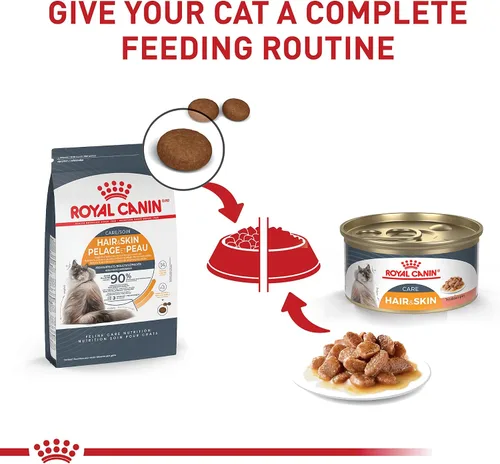 Vista 4 de Royal Canin Feline Care Nutrition Cuidado del cabello y la piel en rodajas finas en salsa para gatos, 3 onzas (paquete de 24)