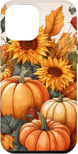 Vista 25 de iPhone 16 Nice Art Of Fall Pumpkins, Sunflowers, And Autumn Leaves Case