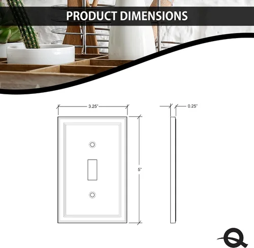 Vista 4 de Cubiertas de interruptor de luz, placas aisladas de pared de palanca única para enchufes eléctricos, placas de interruptor único de 1 banda