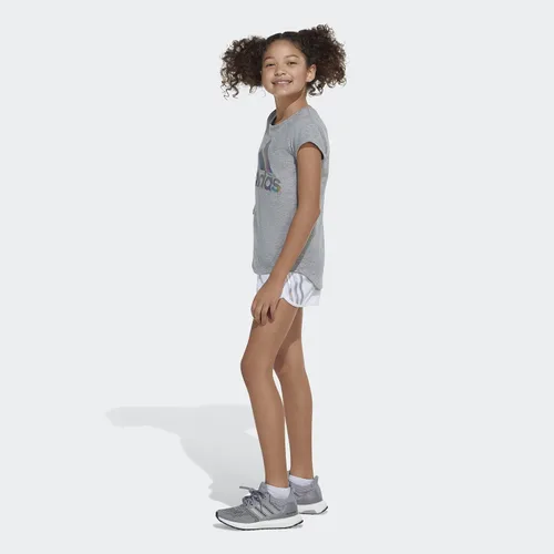 Vista 4 de adidas Girls' Shine Stripe Mesh Shorts