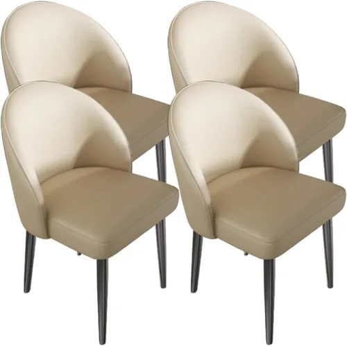 Vista 44 de YVYKFZD Juego de sillas de comedor, silla de comedor de cuero con respaldo curvo, sillas de cocina sin brazos, silla auxiliar tapizada cómoda