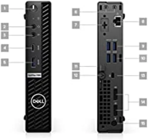 Vista 7 de Dell Optiplex 7080 Micro Desktop Core i7-10700T - Disco duro SSD de 256 GB - 16 GB RAM 8 núcleos @ 4.5 GHz Win 11 Pro Negro (renovado)