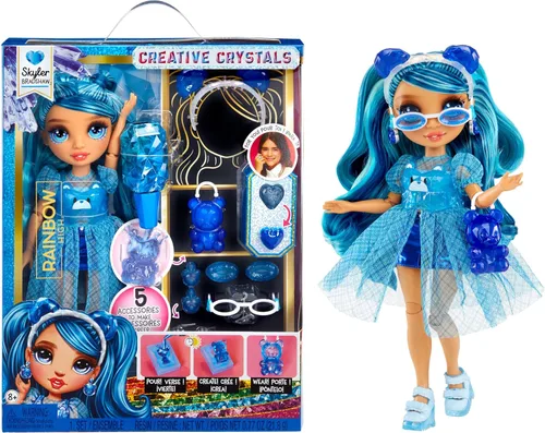 Vista 12 de RAINBOW HIGH Creative Crystals Amaya - Muñeca modelo arcoíris de 11.0 in con accesorio de cristal, kit de bricolaje, anillo para ti, juego