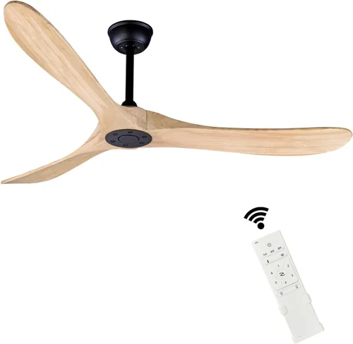 Vista 28 de Bigzone - Ventilador de techo negro para interiores y exteriores de 52 pulgadas sin luces con control remoto, motor DC eficiente energéticamente