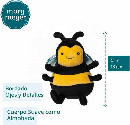 Vista 2 de Mary Meyer Peluche Smootheez Almohada suave de juguete, 5 pulgadas, Baby Bee