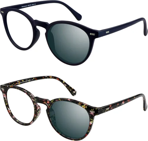 Vista 16 de YEIN - Lentes de lectura bifocales, lentes de sol grises fotocromáticos, para mujeres/hombres (azul marino, aumento de 0.00/+1.00)