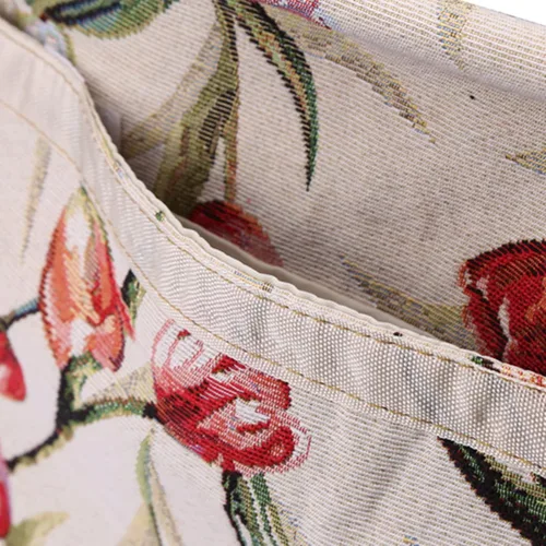 Vista 7 de Bolsa de tejer, bolsa de almacenamiento de hilo plegable de ganchillo con mango de madera con cremallera para ganchos de ganchillo, accesorios