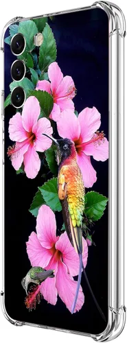Vista 21 de Funda para Galaxy S23 FE, protección contra caídas de flores de mariposa azul, a prueba de golpes, carcasa protectora de cuerpo completo resistente