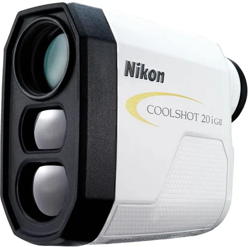 Vista 2 de Nikon Coolshot 20i GII - Telémetro de pendiente láser de golf, versión estándar blanco con borde amarillo, talla M