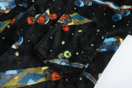 Vista 117 de E.W Apparel Bata de baño de forro polar con capucha para niños, bata suave y mullida para niños pequeños