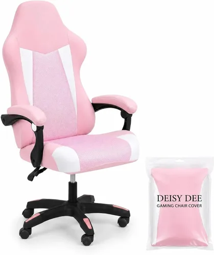 Vista 12 de Deisy Dee Sin silla, solo fundas para sillas de juegos, fundas elásticas de poliéster para silla reclinable de juegos de carreras (negro)