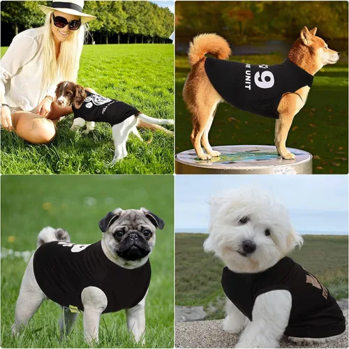 Vista 4 de 8 piezas de ropa para cachorros para perros pequeños, camisas transpirables para perros, ropa de verano para perros chihuahua