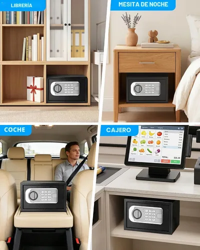Vista 9 de [Mejorada] Cajas fuertes pequeñas para dormitorio en casa, mini caja fuerte
