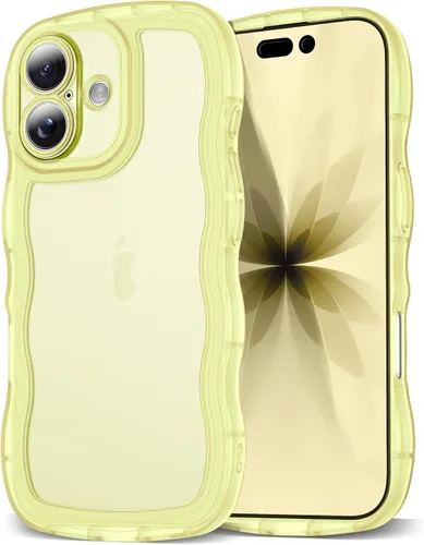 Vista 112 de SKYLMW Funda compatible con iPhone 12 Pro, diseño de ondas rizadas kawaii, borde chapado de lujo, elegante parte trasera transparente brillante, TPU