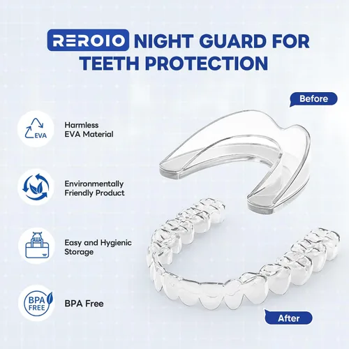 Vista 4 de Protector antimolienda, protector bucal para rechinar dientes por la noche, protector bucal para dormir, protector nocturno de ajuste perfecto