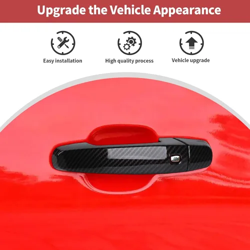 Vista 2 de CheroCar Compatible con Camaro - Cubierta para manija de puerta exterior, accesorios de decoración para exteriores compatibles con Chevrolet Camaro