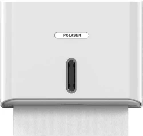 Vista 8 de Dispensador de toallas de papel multipliegue para montaje en pared, plástico dorado, gran capacidad, almacenamiento de 250 grados, compatible