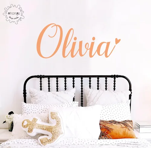 Vista 6 de Calcomanía de pared con nombre para niñas/adhesivo con nombre personalizado/calcomanía de pared personalizada/calcomanía con nombre de bebé