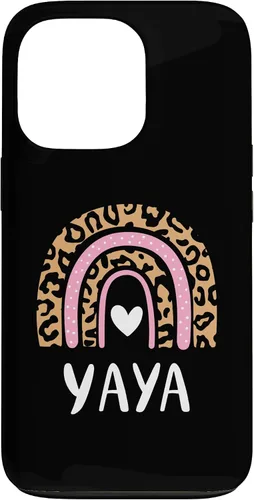 Vista 10 de Yaya Leopard Print Rainbow Cute Mothers Day Funny Yaya Case for iPhone 16