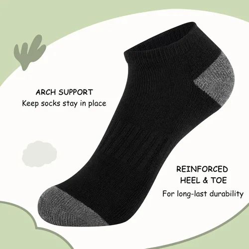 Vista 2 de Comfoex 12 pares de calcetines para niños de 4-6, 6-8, 8-10 años, calcetines deportivos de corte bajo para niños, calcetines cortos medio acolchados